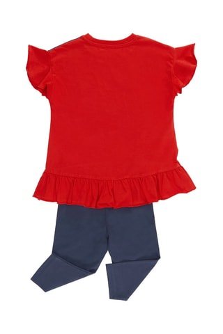 Camiseta y leggings - Rojo y azul marino
