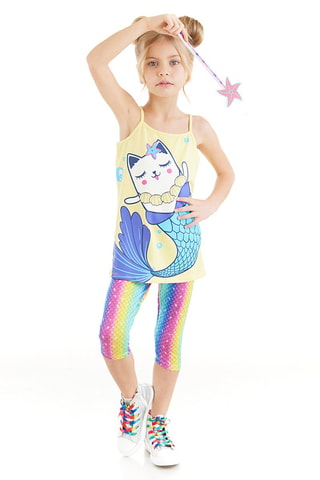 Camiseta de tirantes y leggings - Amarillo