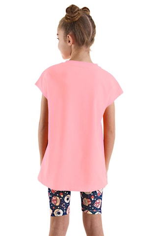 Camiseta y short - Rosa y azul marino