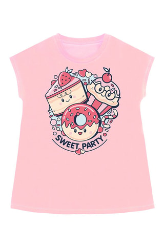 Camiseta y short - Rosa y azul marino