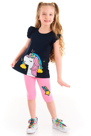 Túnica y leggings Magical Unicorn - Rosa y azul marino