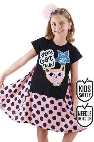 Vestido trapecio Cool Kitty - Negro