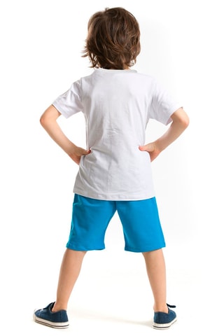 Camiseta y bermudas - Blanco y azul