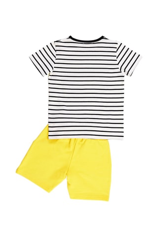 Camiseta y bermudas - Blanco y amarillo