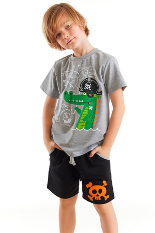 Camiseta y short - Gris y negro