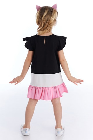 Vestido de gato - Negro y rosa