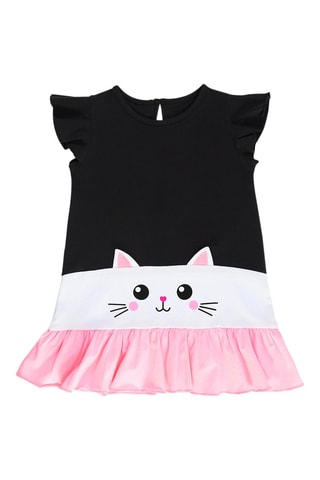 Vestido de gato - Negro y rosa