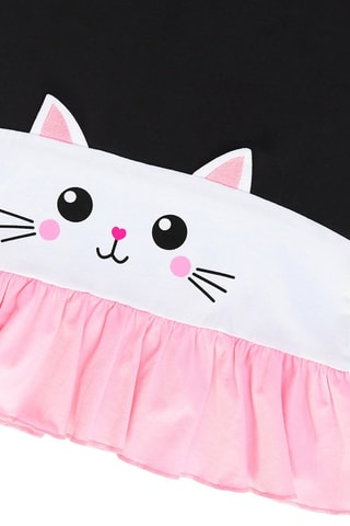 Vestido de gato - Negro y rosa
