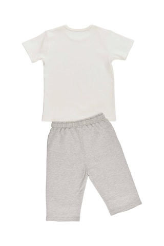 Camiseta y short - Crudo y gris