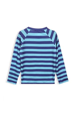 Top de bikini con protección solar Striped - Azul
