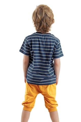 Camiseta y sarouel - Azul marino y mostaza