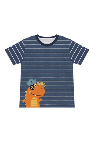 Camiseta y sarouel - Azul marino y mostaza