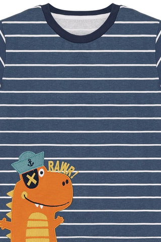 Camiseta y sarouel - Azul marino y mostaza