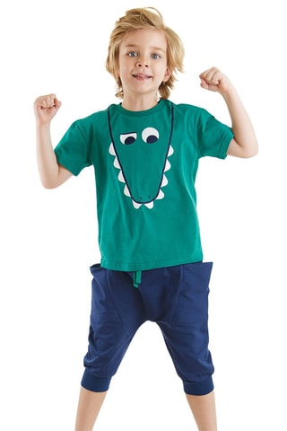 Camiseta y sarouel - Verde y azul marino