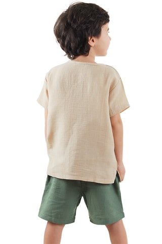 Camisa y short Tiger Muslin - Beige