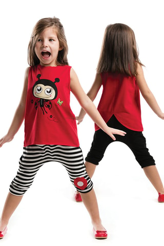 Camiseta y sarouel - Negro y rojo