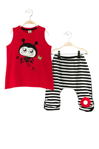 Camiseta y sarouel - Negro y rojo