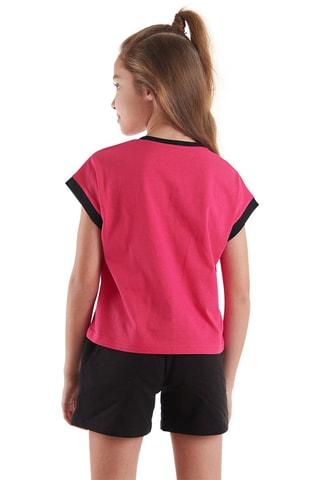 Camiseta y short - Negro y rosa