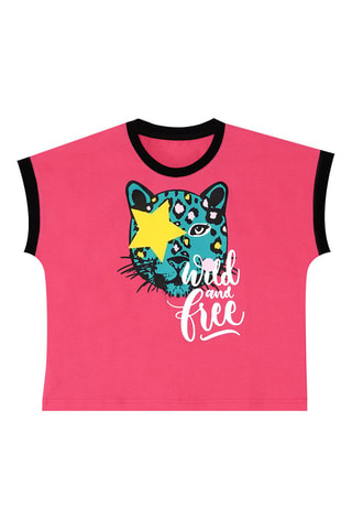 Camiseta y short - Negro y rosa