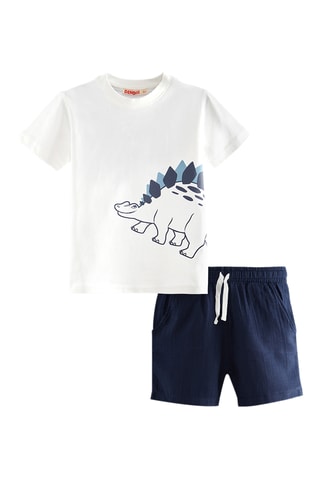 Camiseta y short Dino - Crudo