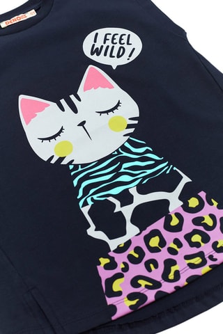 Túnica y leggings Jungle Cats - Violeta y azul marino
