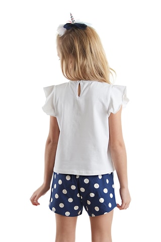 Camiseta y short - Blanco y azul marino