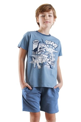 Camiseta y short Dinos - Azul