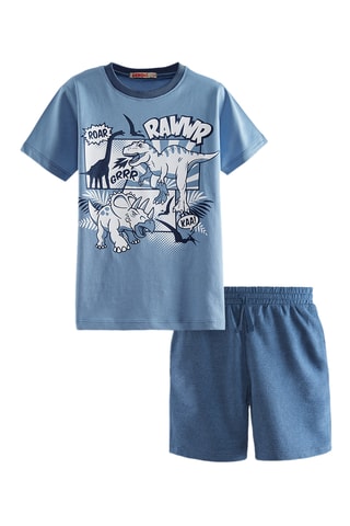 Camiseta y short Dinos - Azul