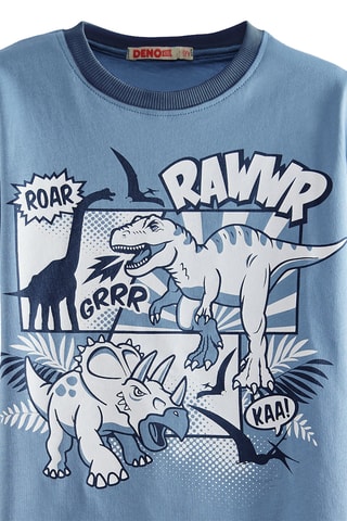 Camiseta y short Dinos - Azul