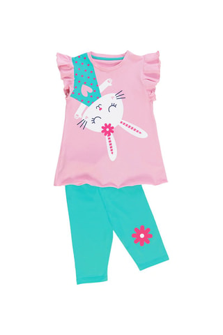 Camiseta y leggings - Azul y rosa