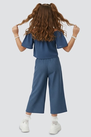 Top y pantalón wide leg Silver Cat - Azul marino