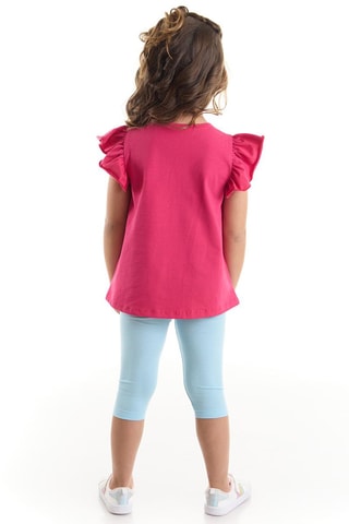 Camiseta y leggings - Rosa oscuro y azul