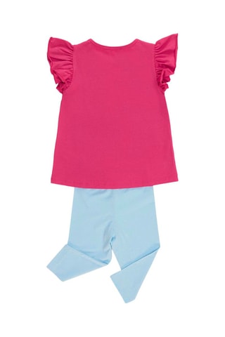 Camiseta y leggings - Rosa oscuro y azul