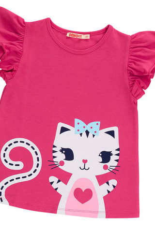 Camiseta y leggings - Rosa oscuro y azul