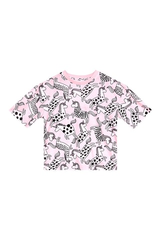 Camiseta y short - Rosa y antracita