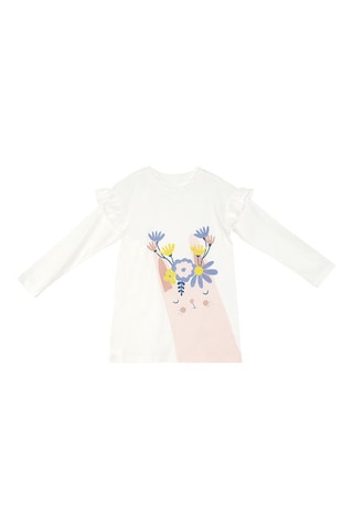 T-shirt en Legging -  Denokids - Wit en roze