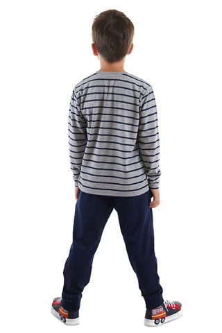 Camiseta y pantalón de chándal - Gris y azul marino