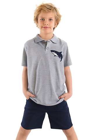 Camiseta y short - Gris y caqui