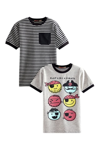 2 camisetas Pirate - Gris y negro