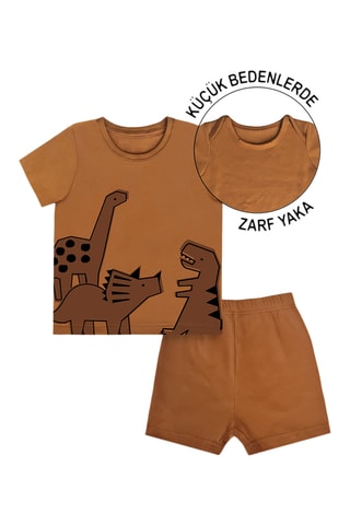 Camiseta y short Dino - Marrón