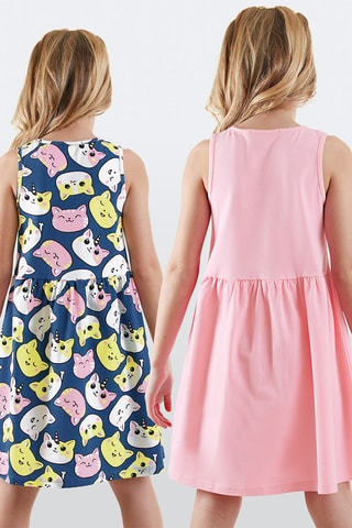 2 vestidos trapecio sin mangas Kitties - Multicolor