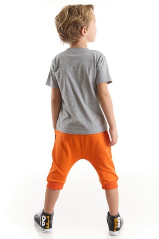 Camiseta y sarouel - Gris y naranja