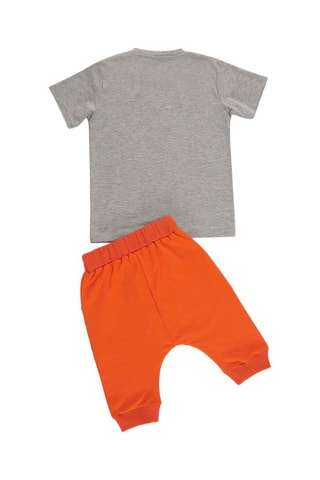 Camiseta y sarouel - Gris y naranja