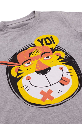 Camiseta y sarouel - Gris y naranja
