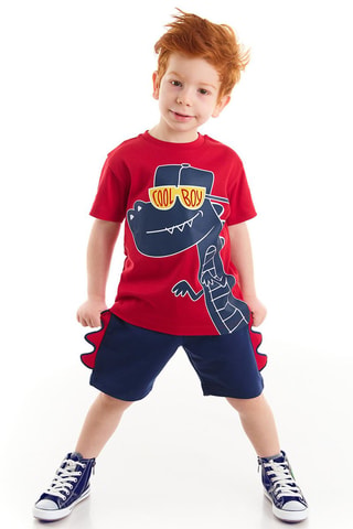 Camiseta y short - Rojo y azul marino