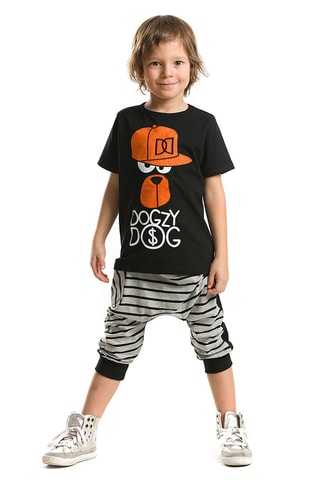 Camiseta y sarouel - Negro y gris