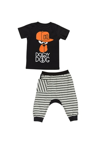 Camiseta y sarouel - Negro y gris