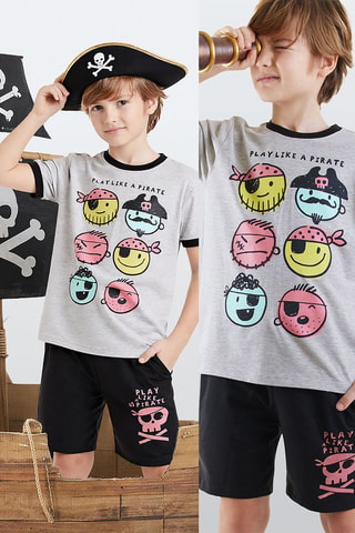 Camiseta y short Pirate - Gris
