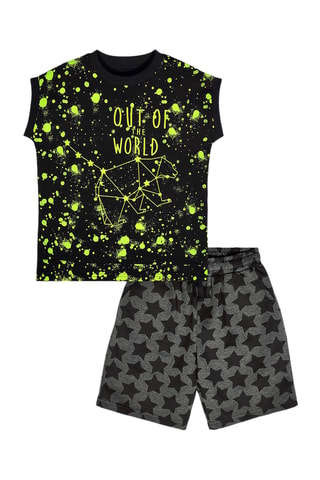 Camiseta y short Space - Negro