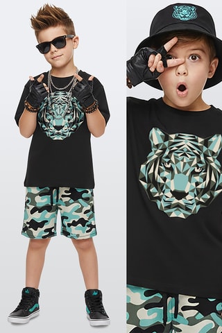 Camiseta y short Tiger - Negro